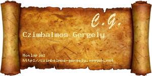 Czimbalmos Gergely névjegykártya