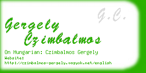 gergely czimbalmos business card